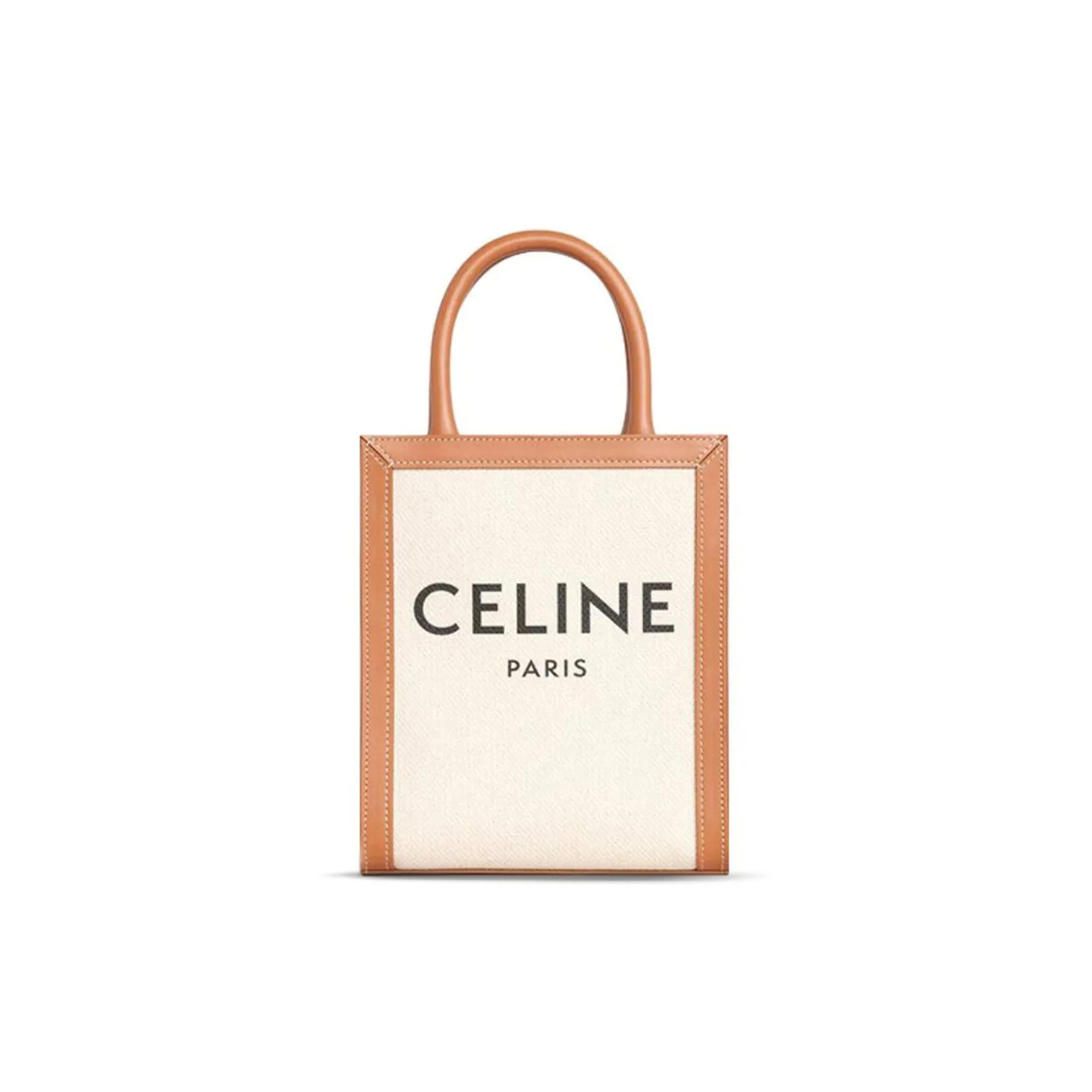 Ce**e mini tote in cabas triomphe canvas and calfskin 193302bnz.02nt (21*17*4cm)
